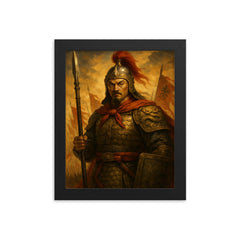 Yue Fei framed print on a plain backdrop in size 8"x10".