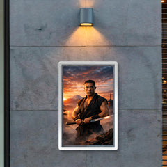 Yukio Mishima at dawn with katana poster 2