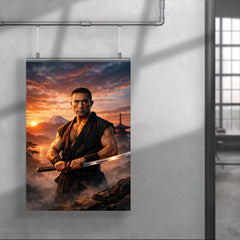 Yukio Mishima at dawn with katana poster 4