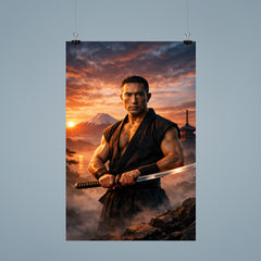 Yukio Mishima at dawn with katana poster 9