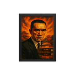 Yukio Mishima golden temple intensity framed print on a plain backdrop in size 12"x16".