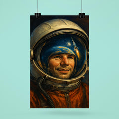 Yuri Gagarin visor reflection portrait poster 6