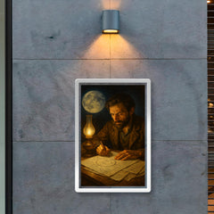 Yuri Kondratyuk moon route calculations by lamp poster 2