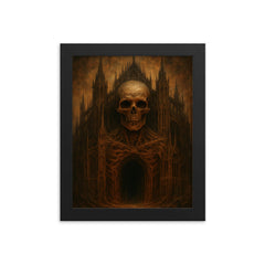 Zdzisław Beksiński nightmare cathedral painter framed print on a plain backdrop in size 8"x10".