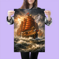 Zheng He treasure fleet in monsoon grandeur poster 3