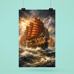 Zheng He treasure fleet in monsoon grandeur poster 6