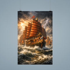 Zheng He treasure fleet in monsoon grandeur poster 9
