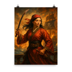 Zheng Yi Sao poster on a plain backdrop in size 8"x10".