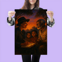 Zora Neale Hurston collecting folktales at dusk poster 3