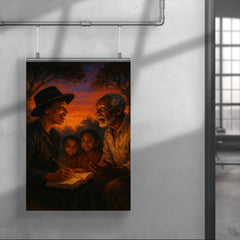Zora Neale Hurston collecting folktales at dusk poster 4