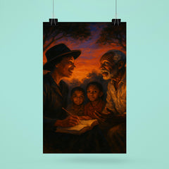 Zora Neale Hurston collecting folktales at dusk poster 6