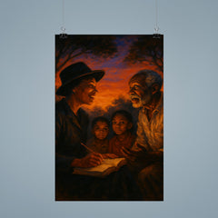 Zora Neale Hurston collecting folktales at dusk poster 9