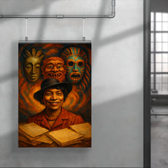 Zora Neale Hurston folkloric masks and manuscripts poster 4