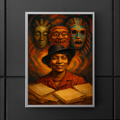 Zora Neale Hurston folkloric masks and manuscripts poster 5