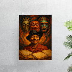 Zora Neale Hurston folkloric masks and manuscripts poster 7
