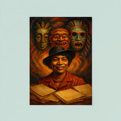 Zora Neale Hurston folkloric masks and manuscripts poster 8