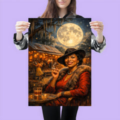 Zora Neale Hurston under Southern juke joint moon poster 3
