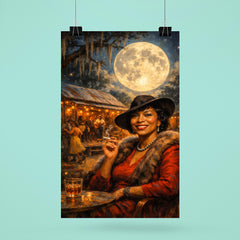 Zora Neale Hurston under Southern juke joint moon poster 6