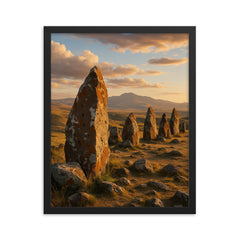 Zorats Karer Karahunj Megaliths Armenia framed print on a plain backdrop in size 16"x20".