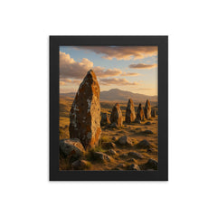 Zorats Karer Karahunj Megaliths Armenia framed print on a plain backdrop in size 8"x10".