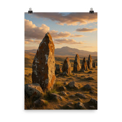 Zorats Karer Karahunj Megaliths Armenia poster on a plain backdrop in size 8"x10".