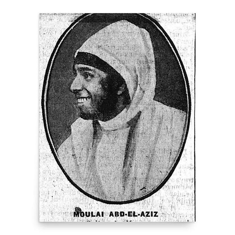 Abdelaziz of Morocco poster print, in size 18x24 inches.
