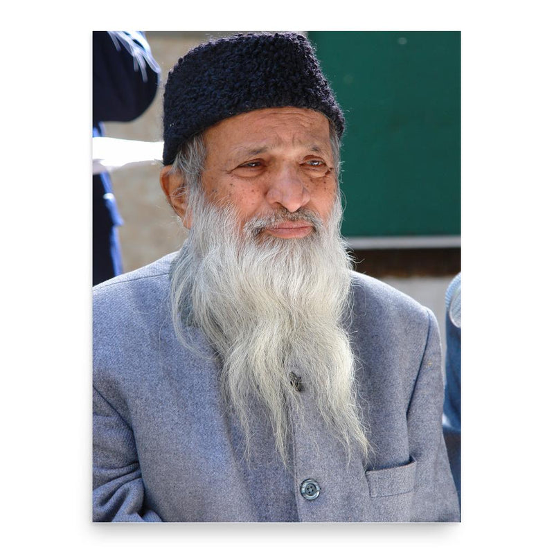 Abdul Sattar Edhi poster print, in size 18x24 inches.