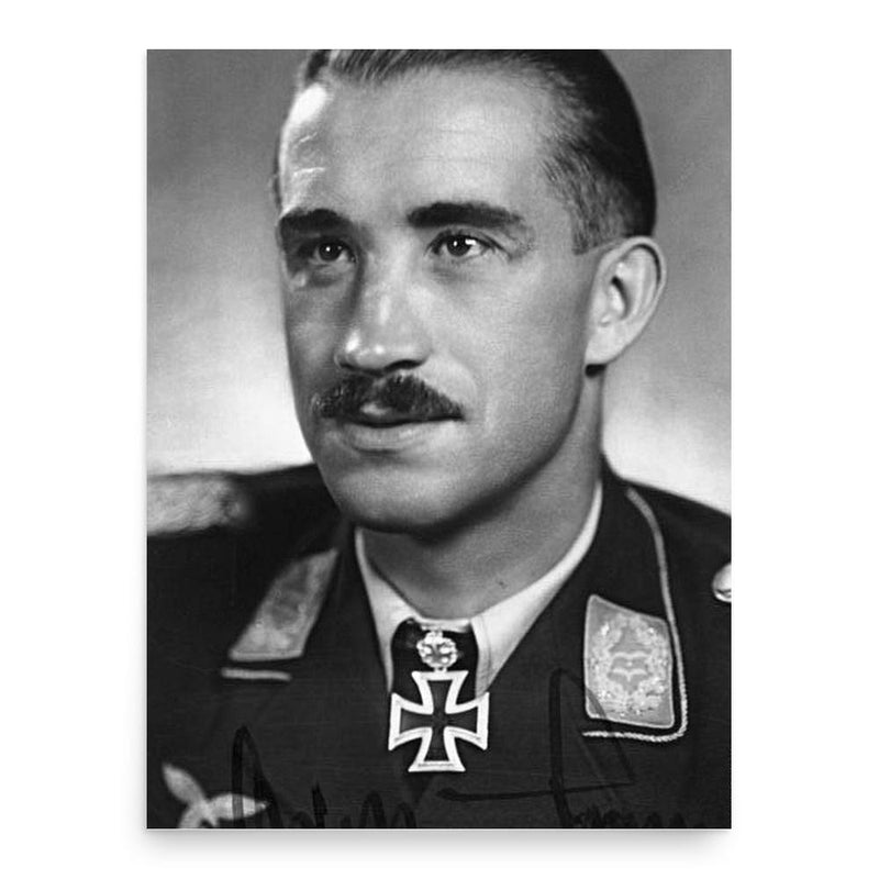 Adolf Galland poster print, in size 18x24 inches.