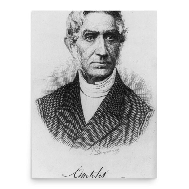 Adolphe Quetelet poster print, in size 18x24 inches.