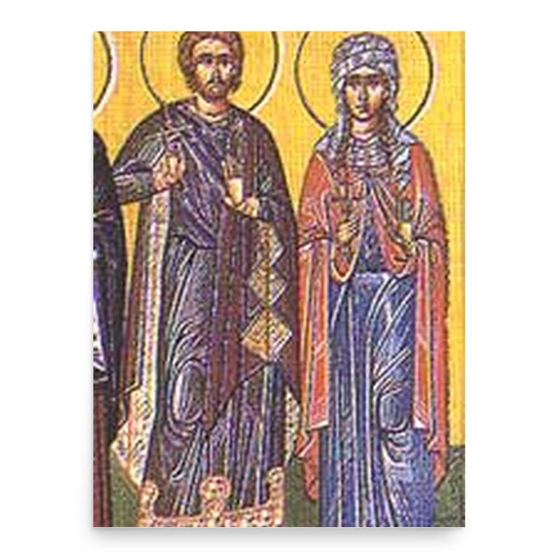 Adrian and Natalia of Nicomedia poster print, in size 18x24 inches.