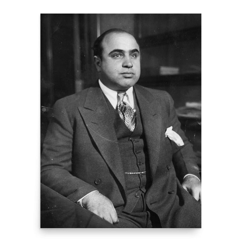 Al Capone poster print, in size 18x24 inches.