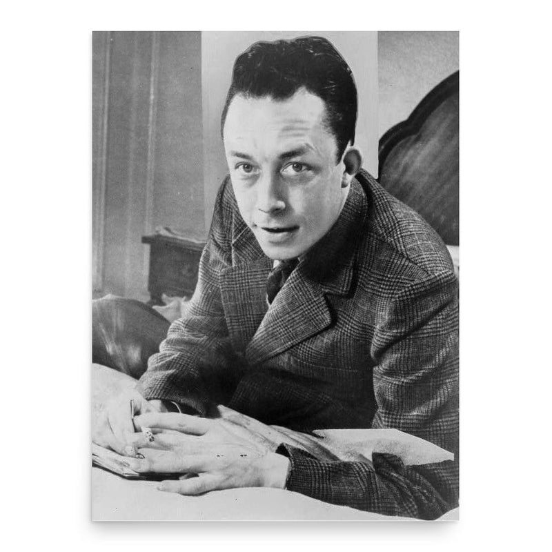 Albert Camus poster print, in size 18x24 inches.