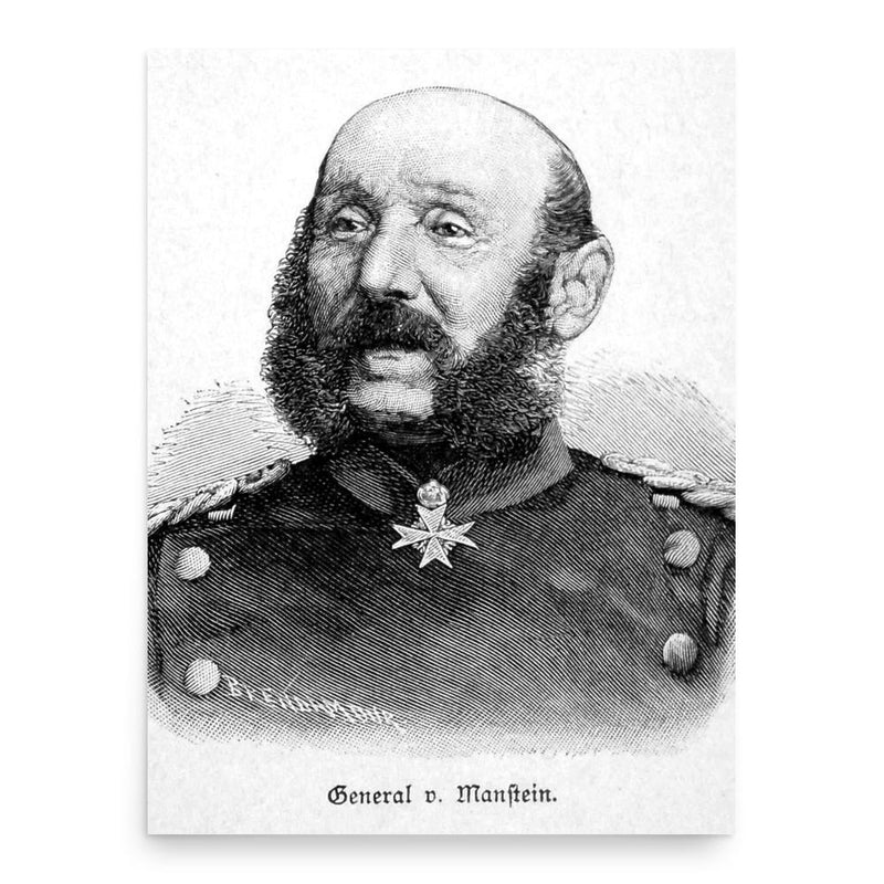 Albrecht Gustav von Manstein poster print, in size 18x24 inches.