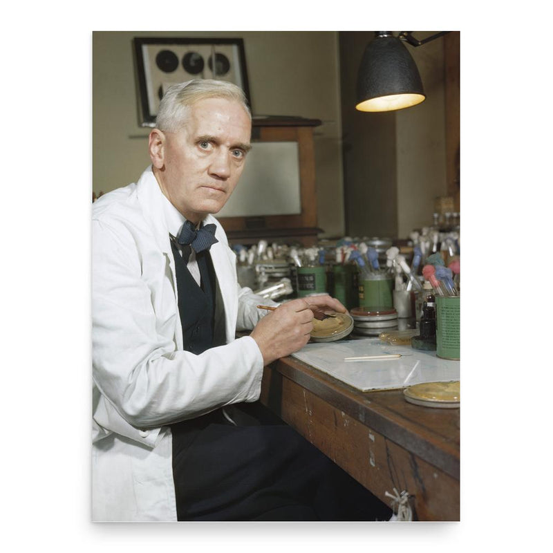 Alexander Fleming poster print, in size 18x24 inches.