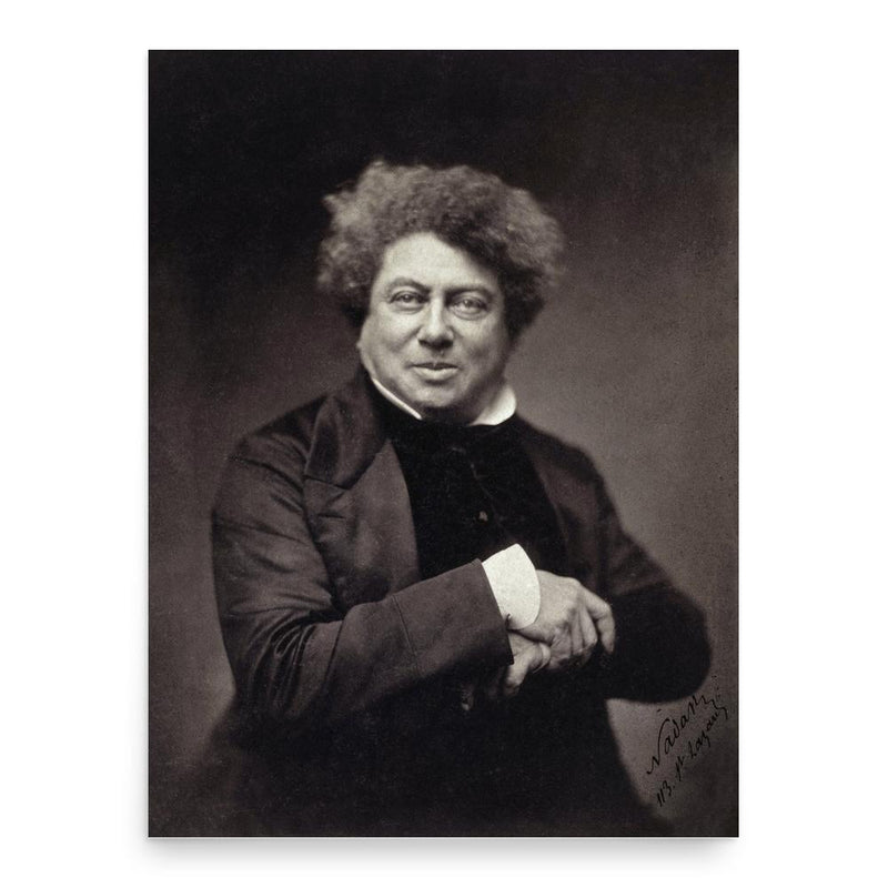 Alexandre Dumas poster print, in size 18x24 inches.