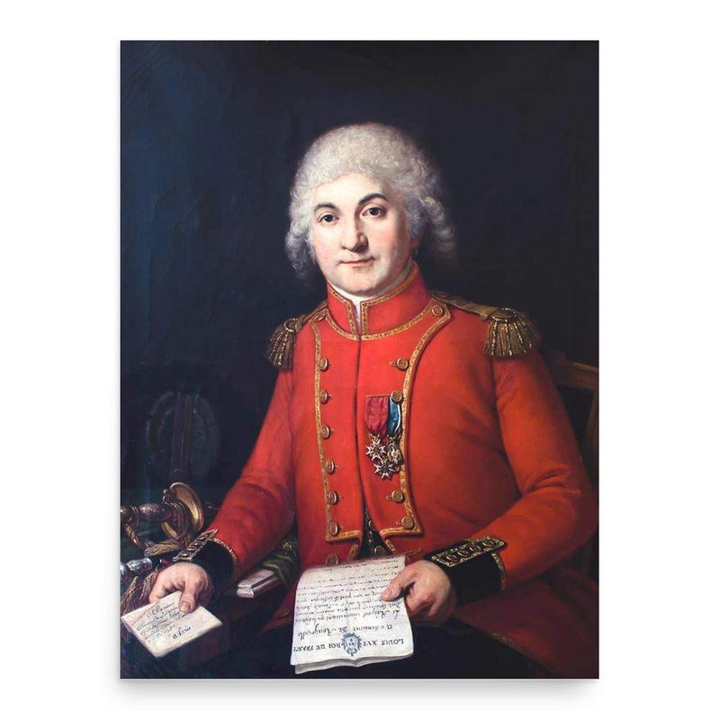 Alexandre Gonsse de Rougeville poster print, in size 18x24 inches.