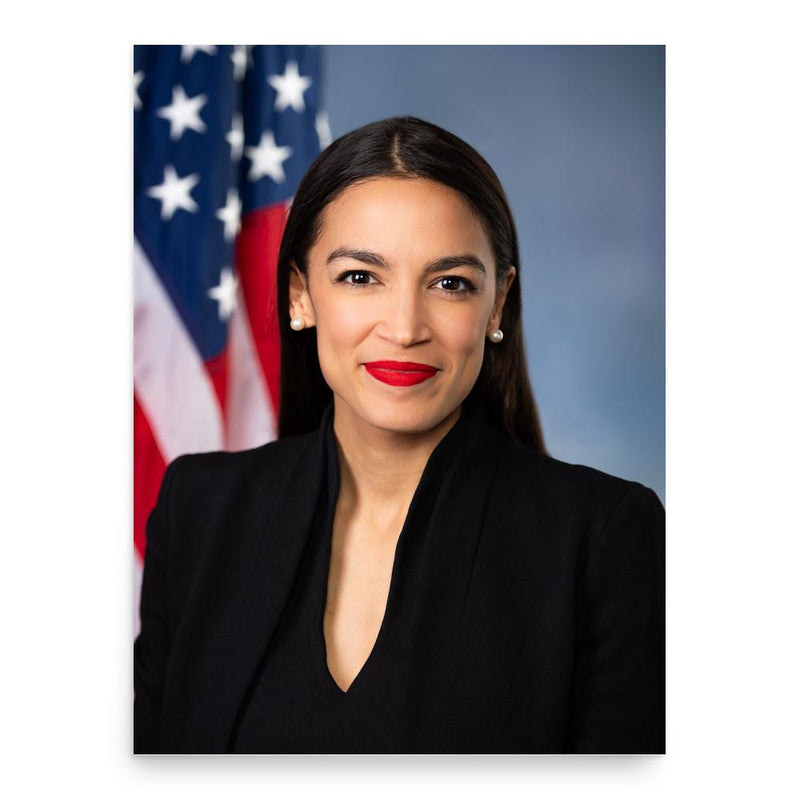 Alexandria Ocasio-Cortez poster print, in size 18x24 inches.