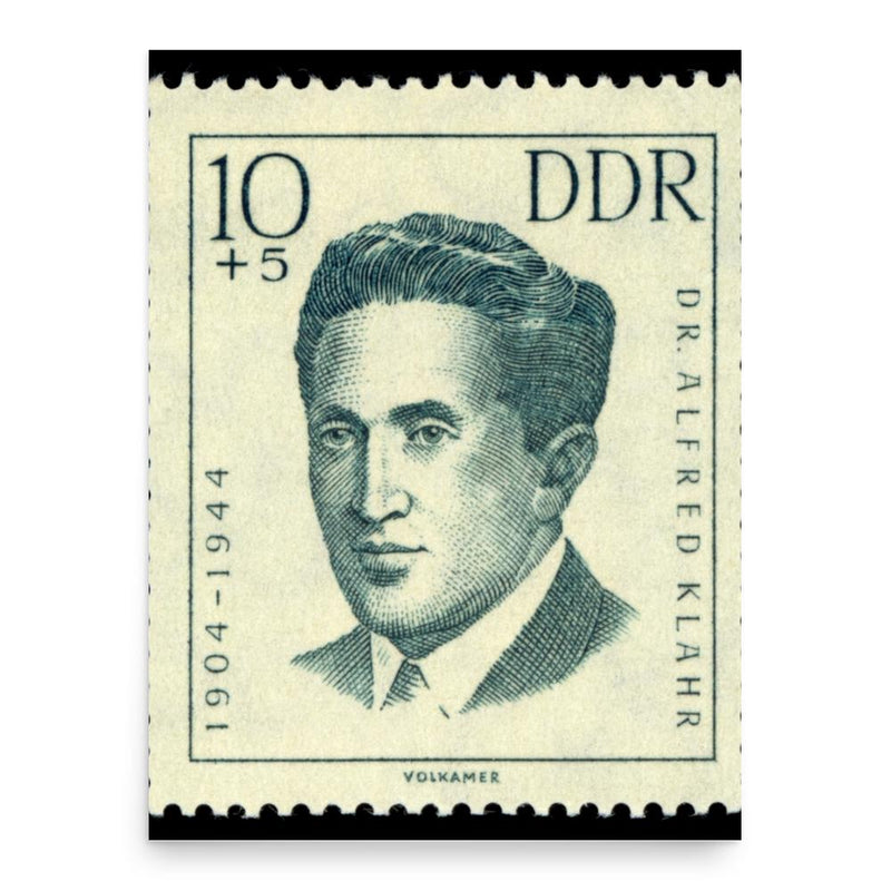 Alfred Klahr poster print, in size 18x24 inches.