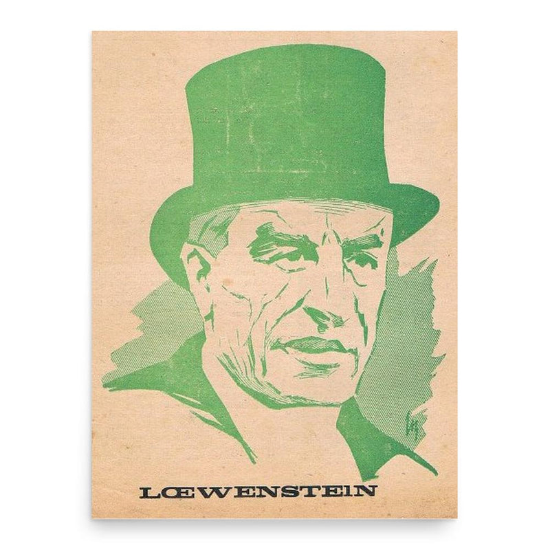 Alfred Loewenstein poster print, in size 18x24 inches.