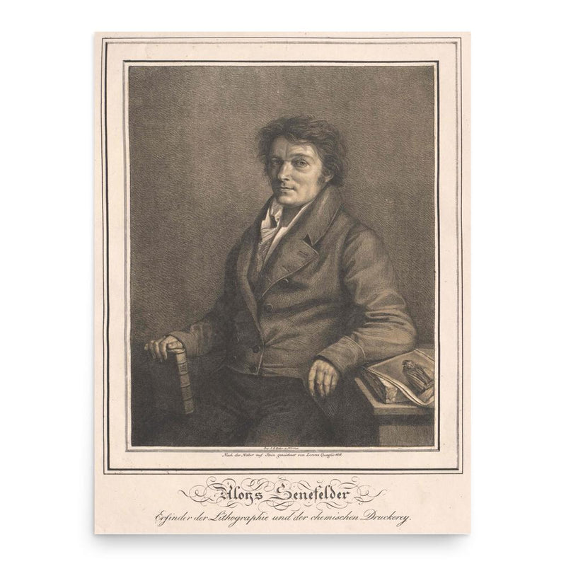 Alois Senefelder poster print, in size 18x24 inches.