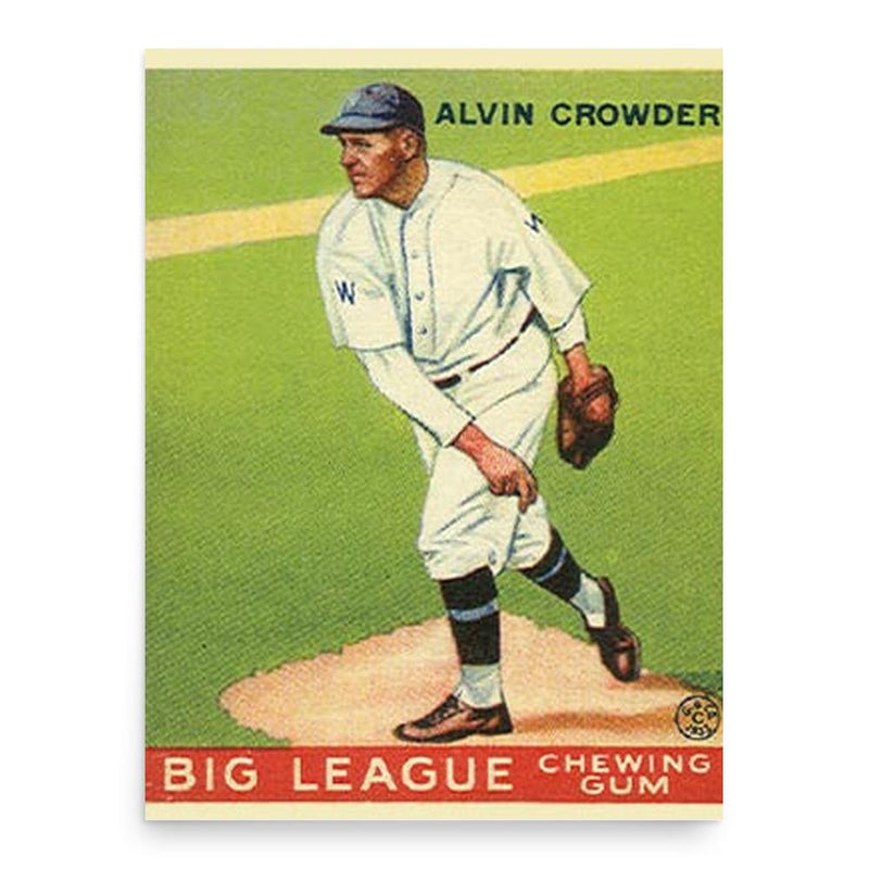 Alvin Crowder poster print, in size 18x24 inches.