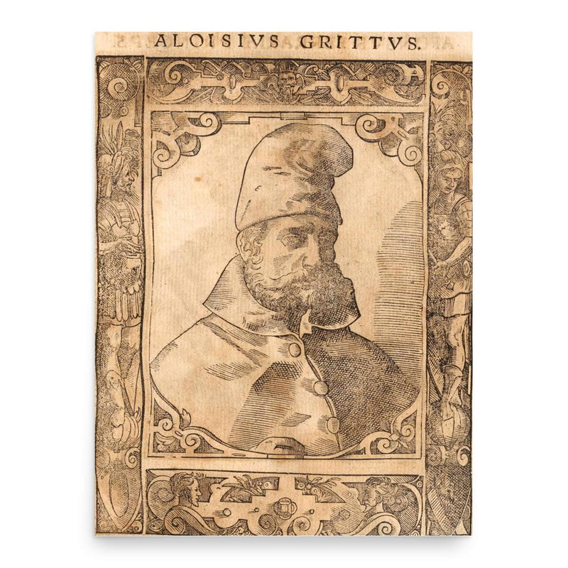 Alvise Gritti poster print, in size 18x24 inches.