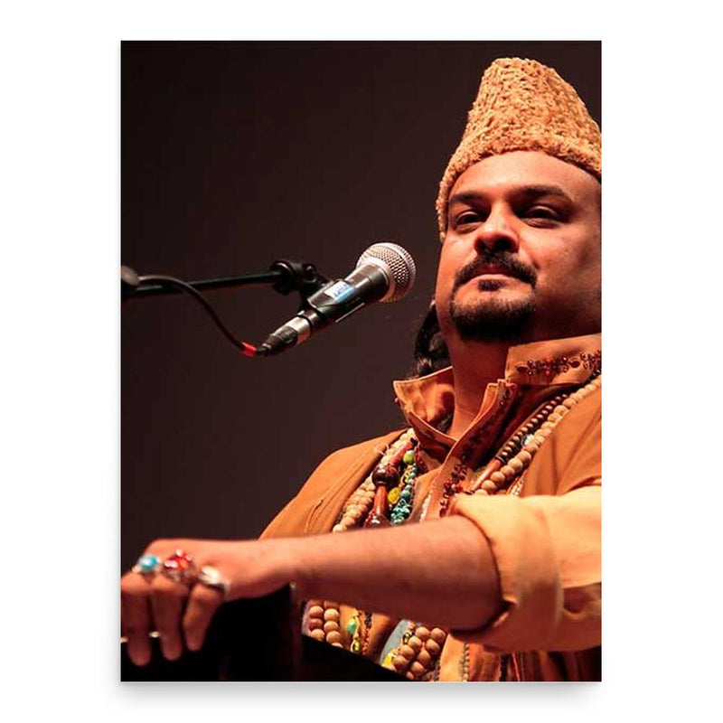 Amjad Sabri poster print, in size 18x24 inches.
