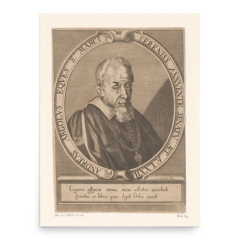 Andrea Argoli poster print, in size 18x24 inches.