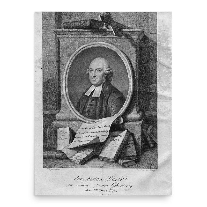 Andreas Gottlieb Masch poster print, in size 18x24 inches.