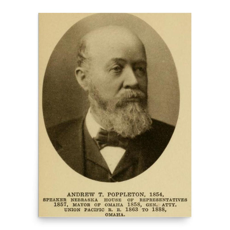 Andrew Jackson Poppleton poster print, in size 18x24 inches.