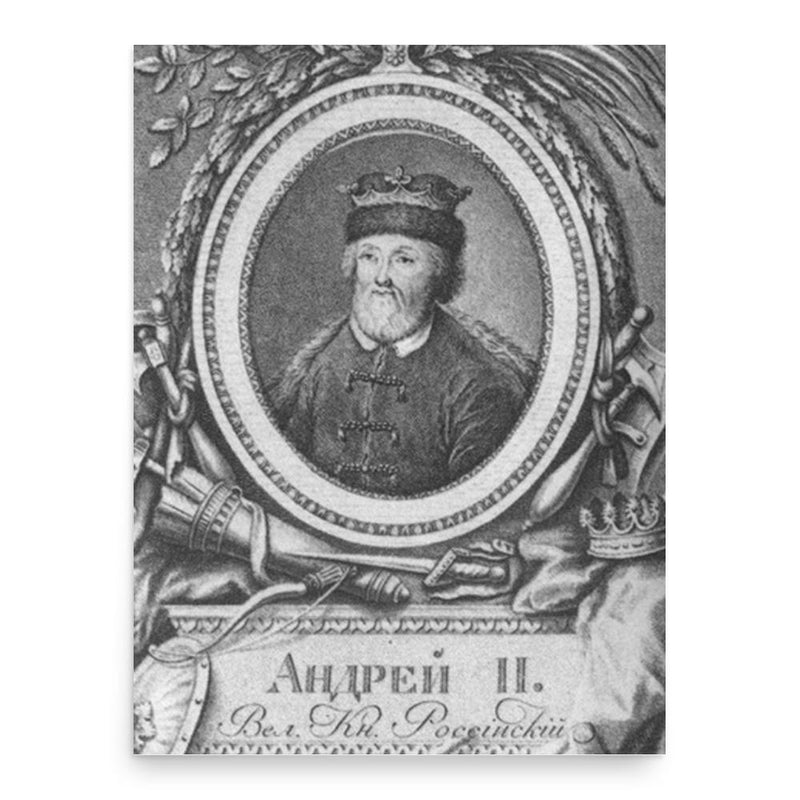 Andrey II of Vladimir poster print, in size 18x24 inches.