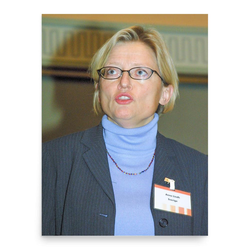 Anna Lindh poster print, in size 18x24 inches.