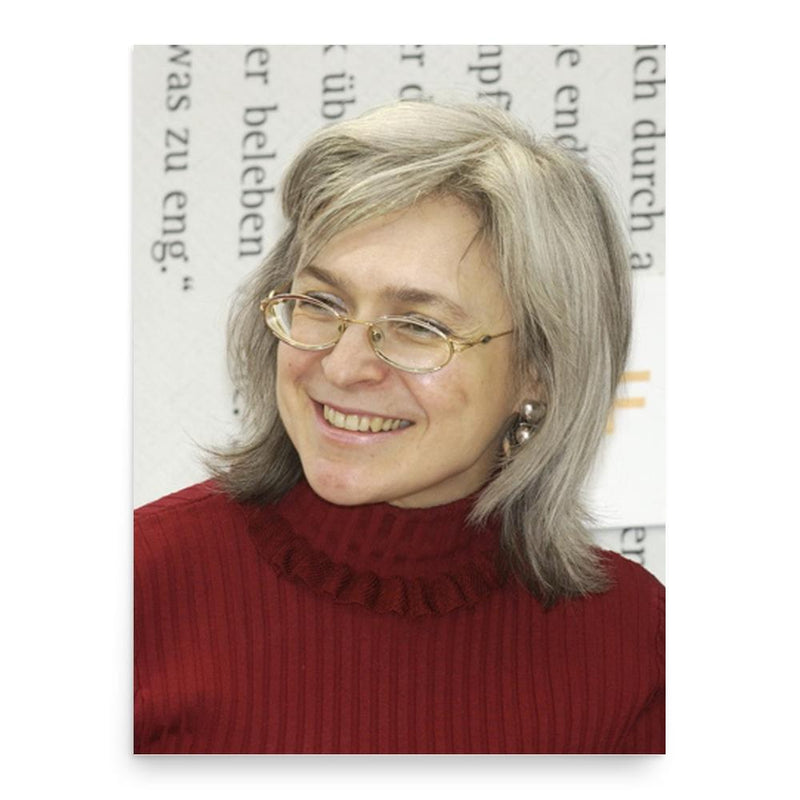 Anna Politkovskaya poster print, in size 18x24 inches.