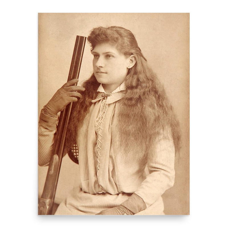 Annie Oakley poster print, in size 18x24 inches.